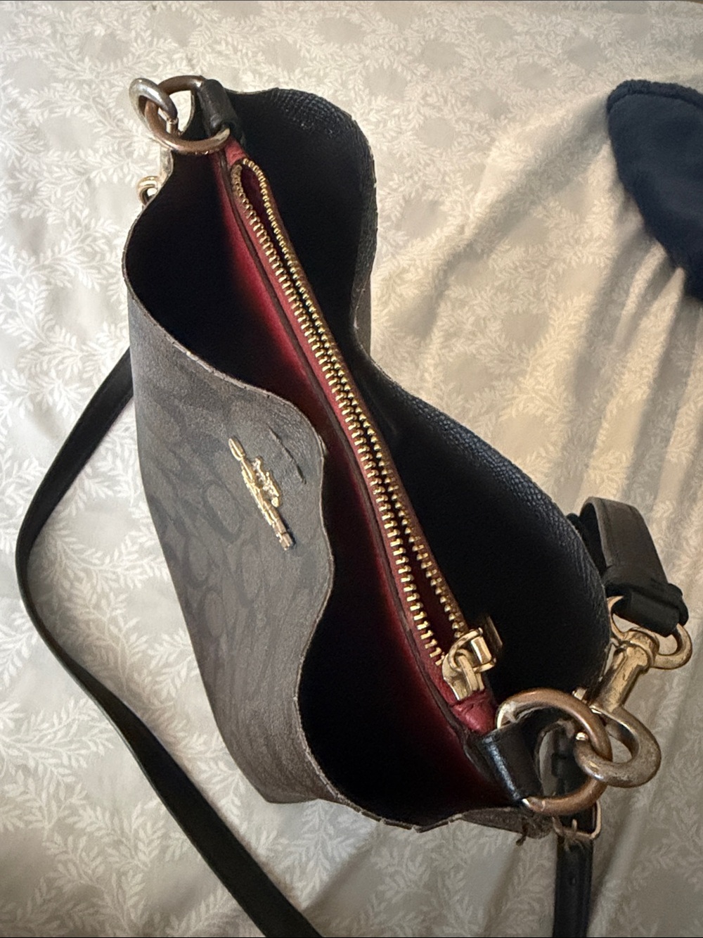 Coach Signature Small Bucket Crossbody - Brown/Black - Picture 2 of 5
